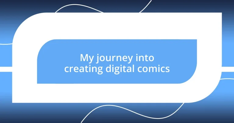 My journey into creating digital comics